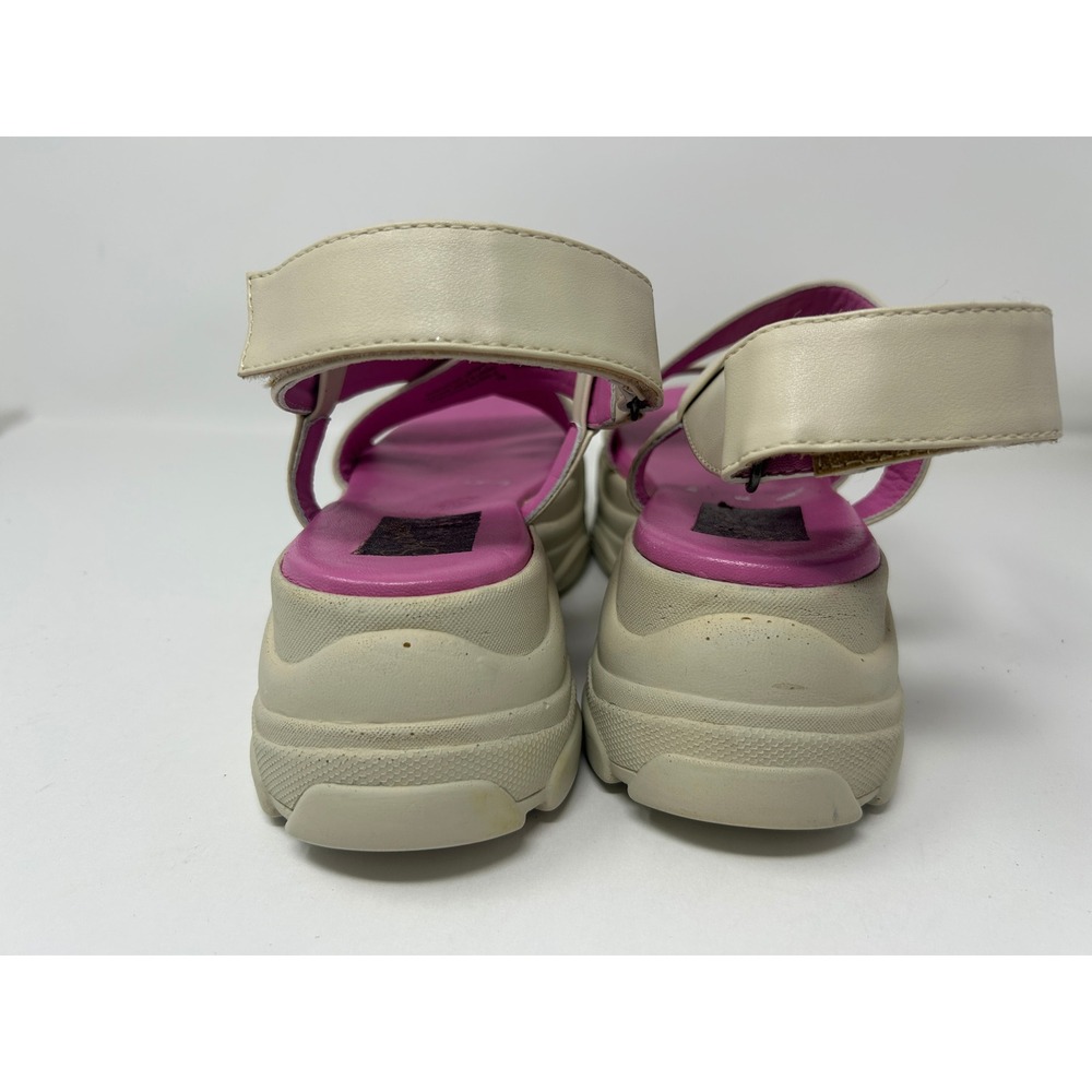 Seychelles Women Cream Pink Platform Sandals Chunky Strappy Sporty Hook Loop 10 - Picture 7 of 10